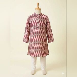 New boys Traditional Ikkat Cotton Kurta  4-5yr slim fit